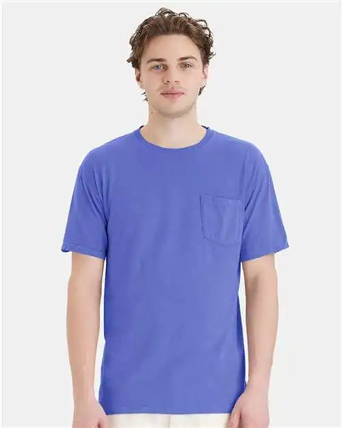 Comfortwash by Hanes Gdh150 Garment-dyed Pocket T-shirt - Deep Forte Blue
