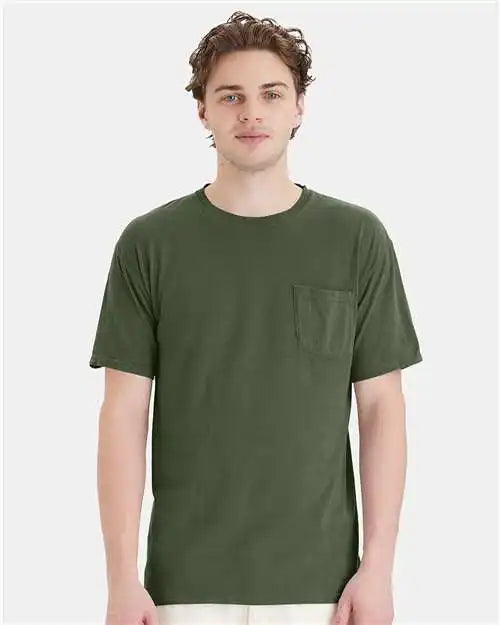 Comfortwash by Hanes Gdh150 Garment-dyed Pocket T-shirt - Moss