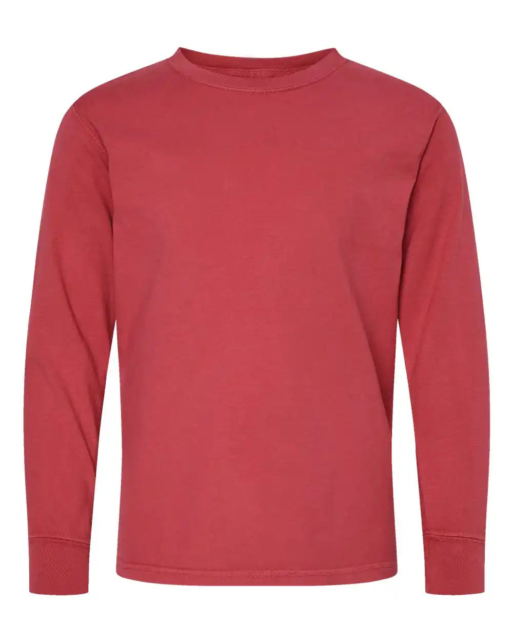 Comfortwash by Hanes Gdh275 Garment-dyed Youth Long Sleeve T-shirt - Crimson Fall - Xs
