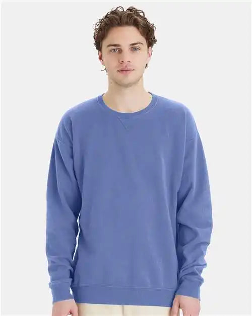Comfortwash by Hanes Gdh400 Garment-dyed Crewneck Sweatshirt - Frontier Blue