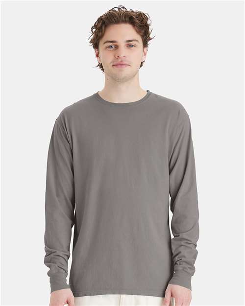 Concrete Grey Garment-Dyed Long Sleeve T-Shirt - GDH200