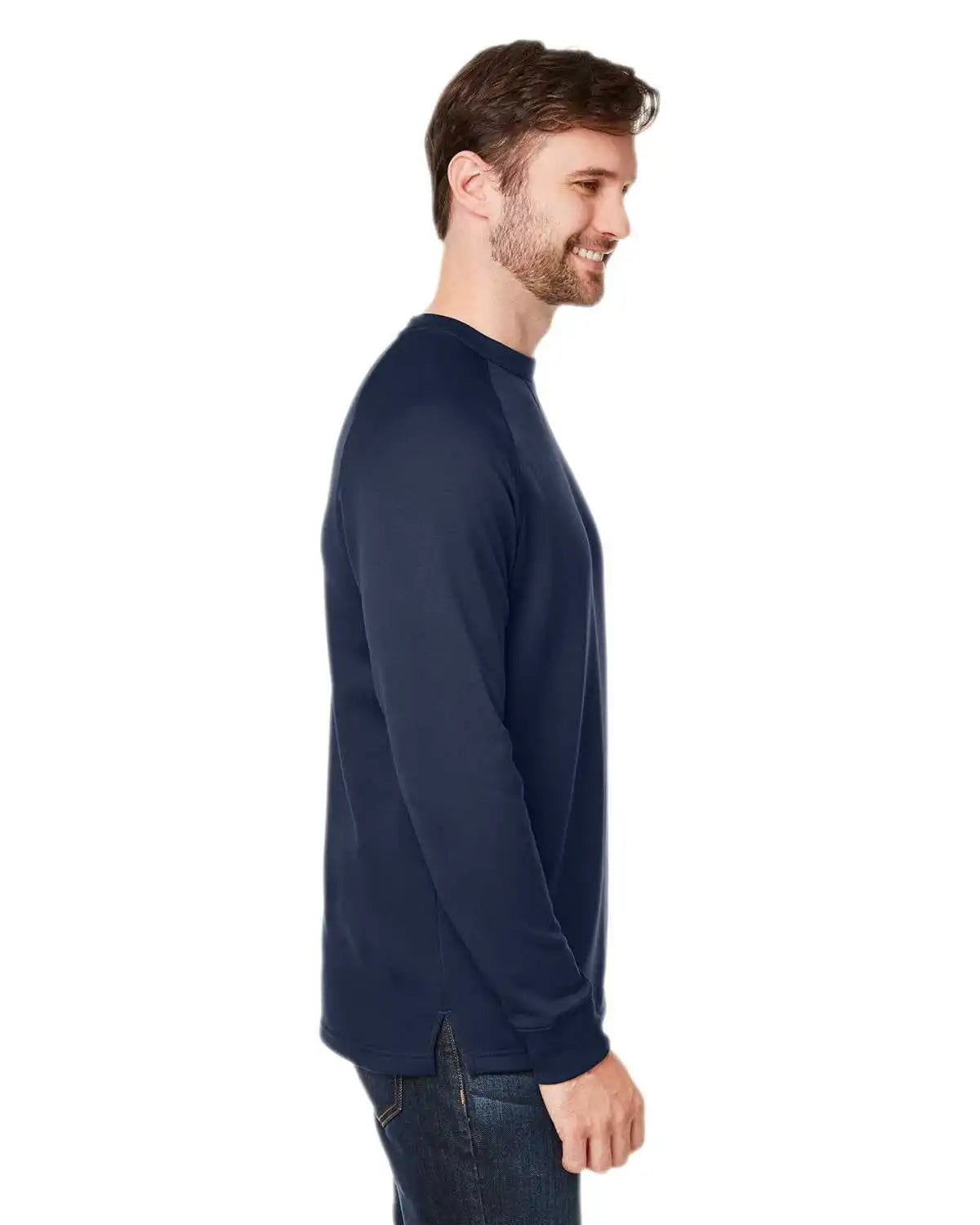Core365 Ce800 Unisex Fusion Chromasoft Fleece Crew Pullover - Navy