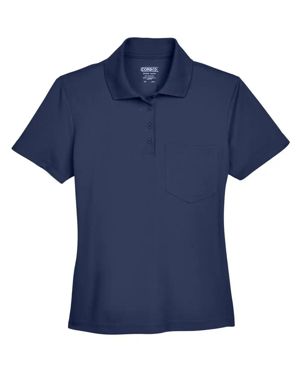 Core365 78181p Women’s Origin Performance Piqué Polo with Pocket - Classic Navy - Xs