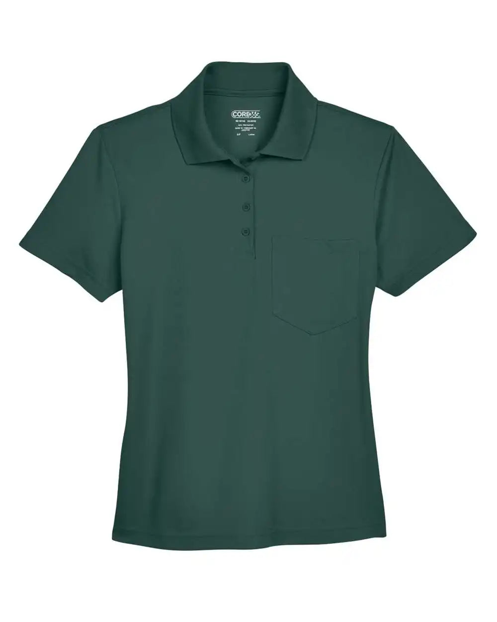 Core365 78181p Women’s Origin Performance Piqué Polo with Pocket - Forest - Forest / Xs