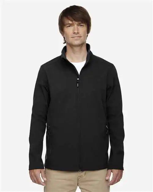 Core365 88184t Men’s Tall Cruise Two-layer Fleece Bonded Soft Shell Jacket - Black