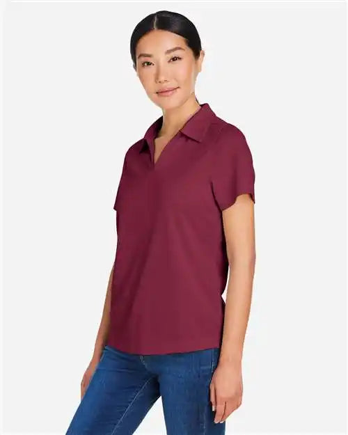 Core365 Ce104w Women’s Market Snag Protect Mesh Polo - Burgundy