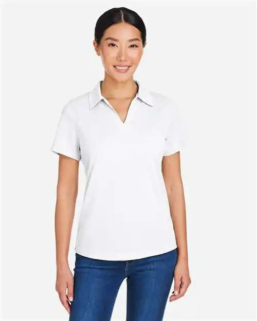 Core365 Ce104w Women’s Market Snag Protect Mesh Polo - White