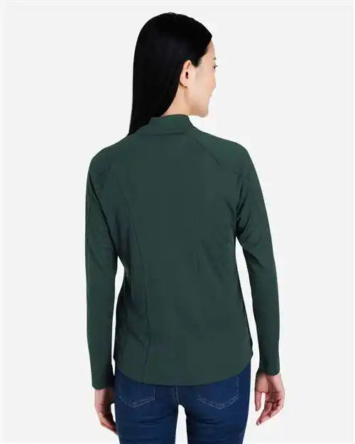 Core365 Ce418w Women’s Origin Performance Pique Quarter-zip Pullover - Forest Carbon