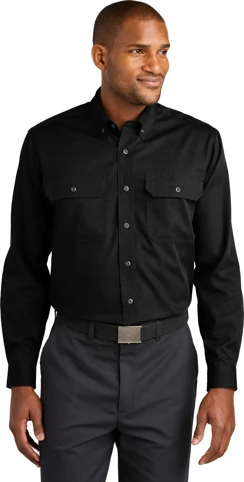 Cornerstone Csw174 Long Sleeve Select Ripstop Shirt - Black