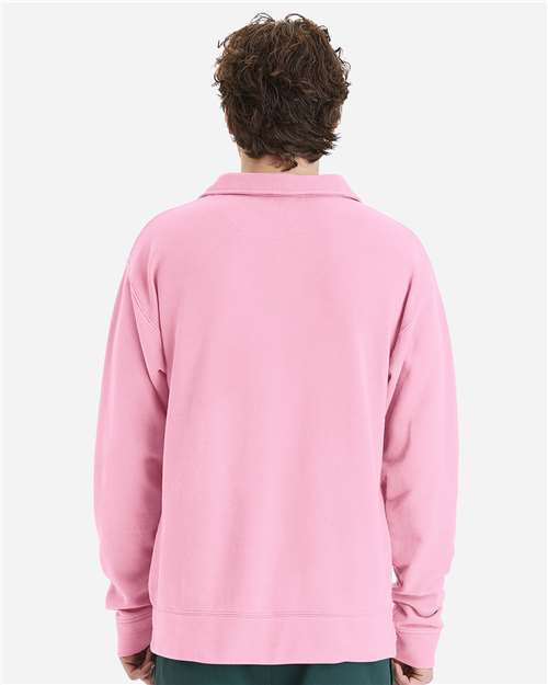 Cotton Candy Garment-Dyed Polo Collar Sweatshirt - GDH490