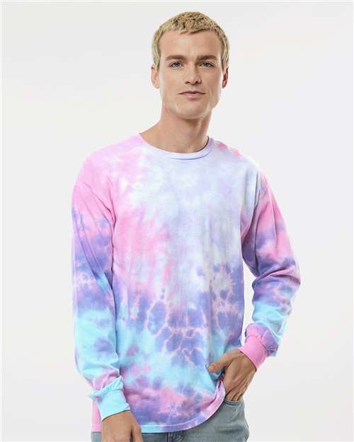 Cotton Candy Tie-Dyed Long Sleeve T-Shirt - 2000