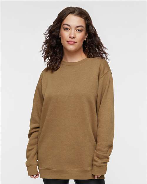 Coyote Brown Elevated Fleece Crewneck Sweatshirt - 6925