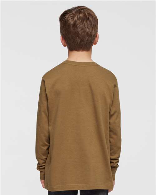 Coyote Brown Youth Fine Jersey Long Sleeve Tee - 6201