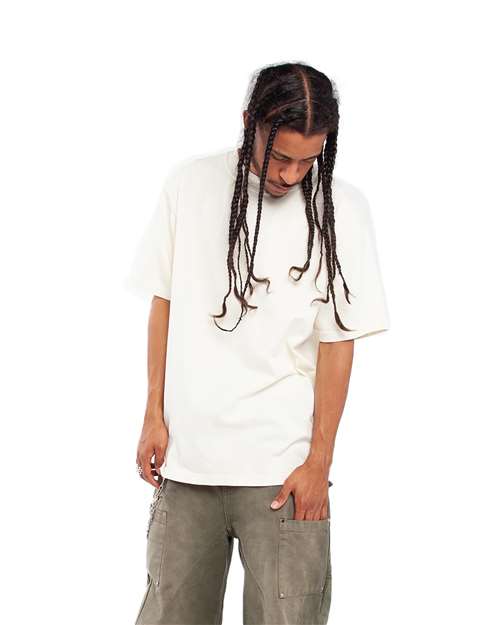 Cream Garment-Dyed Crewneck T-Shirt - SHGD