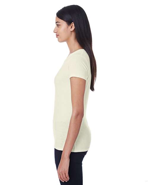 Cream Triblend Women's Tri-Blend Short-Sleeve T-Shirt - 202A