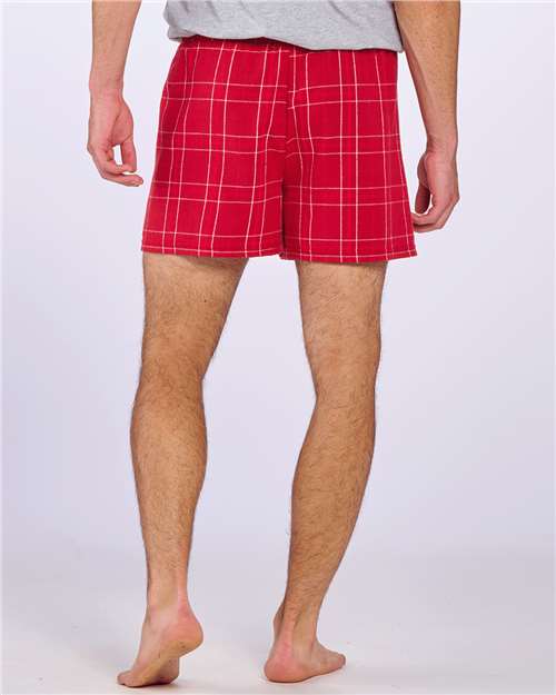 Crimson Field Day Plaid Double Brushed Flannel Boxers - BM6701