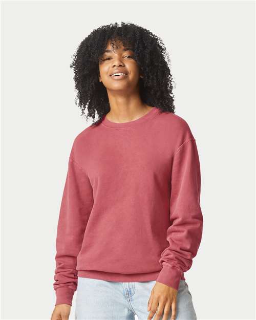Crimson Garment-Dyed Lightweight Fleece Crewneck Sweatshirt - 1466
