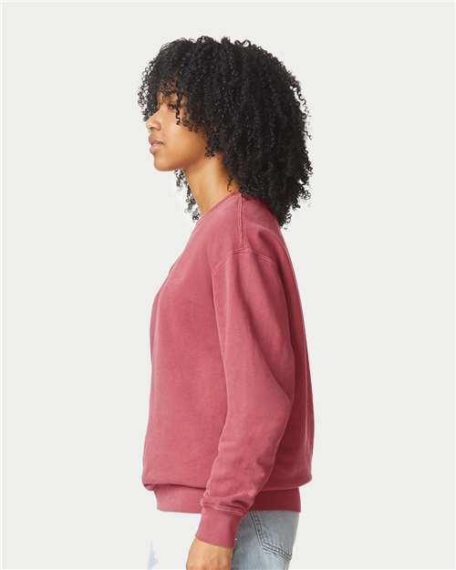 Crimson Garment-Dyed Lightweight Fleece Crewneck Sweatshirt - 1466