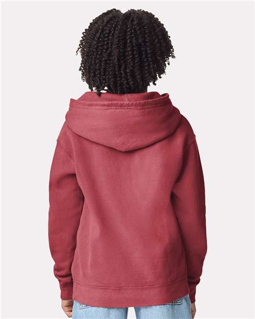 Crimson Garment-Dyed Youth Lightweight Fleece Hooded Sweatshirt - 1467Y