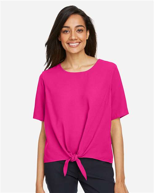 Crown Raspberry Women's Perfect Fit™ Tie Front Blouse - DP617W