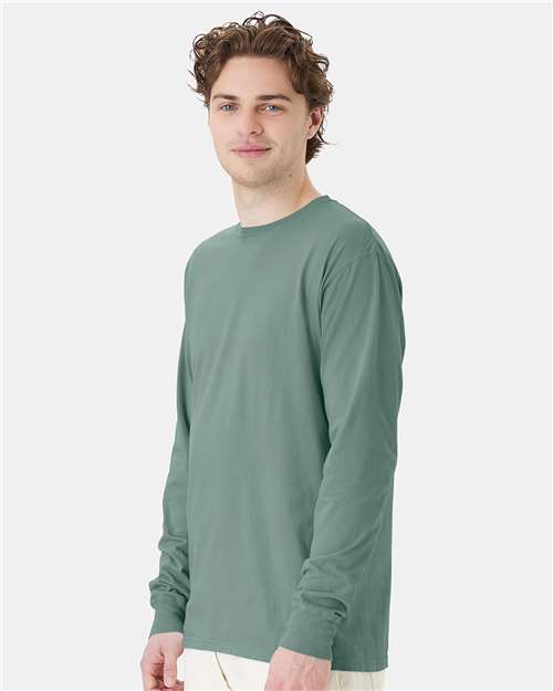 Cypress Green Garment-Dyed Long Sleeve T-Shirt - GDH200