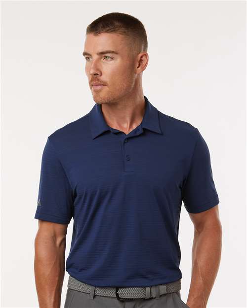 Dark Blue Textured Stripe Polo - A704