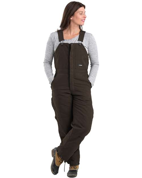 Dark Brown Women's Softstone Duck Insulated Bib Overall - WB515