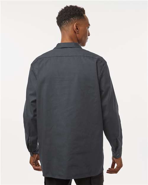 Dark Charcoal Industrial Long Sleeve Work Shirt - Tall Sizes - L535T