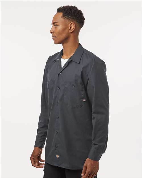 Dark Charcoal Industrial Long Sleeve Work Shirt - Tall Sizes - L535T