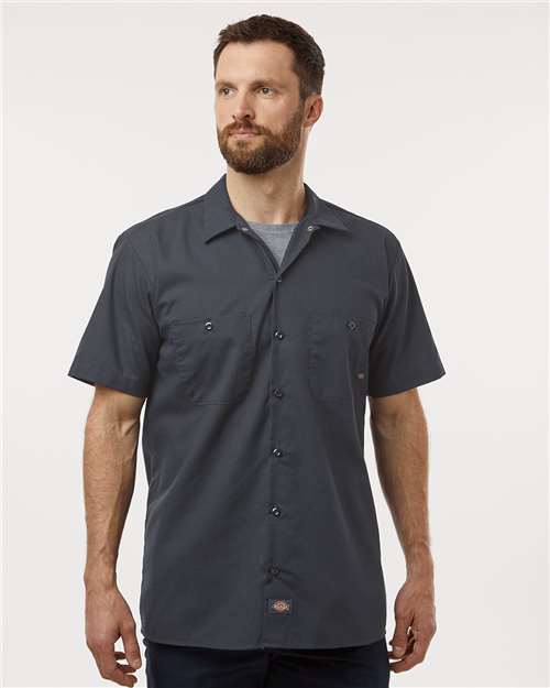 Dark Charcoal Industrial Short Sleeve Work Shirt - Tall Sizes - S535T