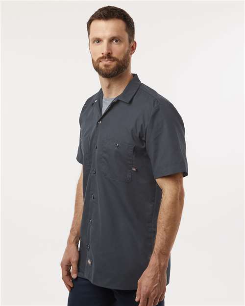 Dark Charcoal Industrial Short Sleeve Work Shirt - Tall Sizes - S535T