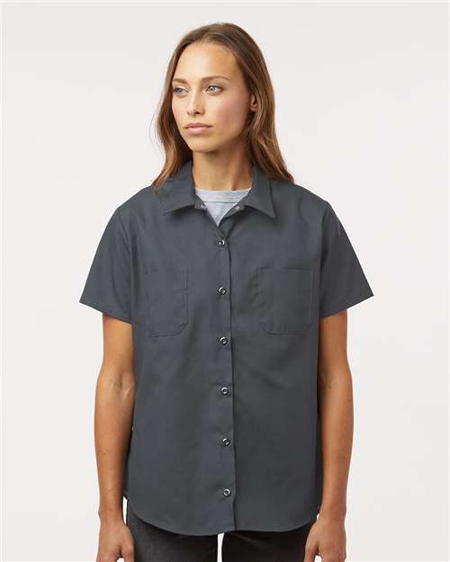 Dark Charcoal Women's Industrial Short Sleeve Work Shirt - 5350