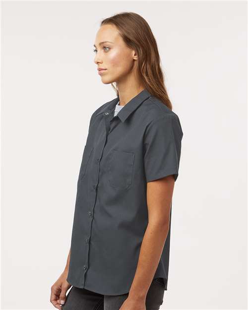 Dark Charcoal Women's Industrial Short Sleeve Work Shirt - 5350
