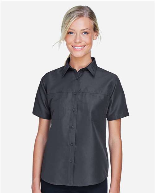 Dark Charcoal Women's Key West Short Sleeve Performance Staff Shirt - M580W