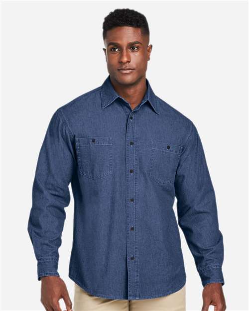 Dark Denim Unisex Denim Shirt Jacket - M540