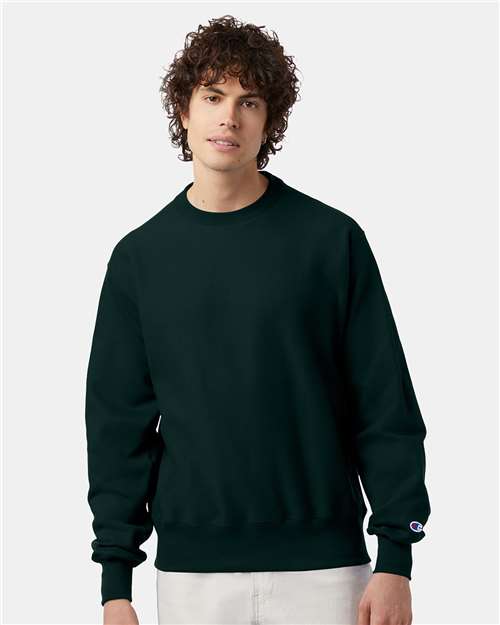 Dark Green Reverse Weave® Crewneck Sweatshirt - S149