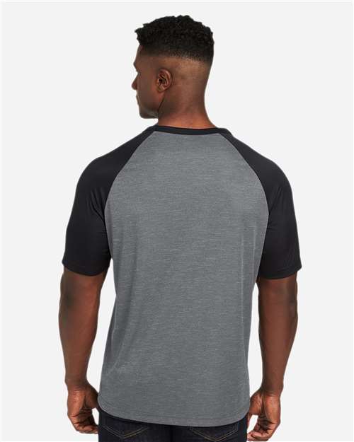 Dark Grey Heather/ Black Unisex Zone Colorblock Raglan T-Shirt - TT62