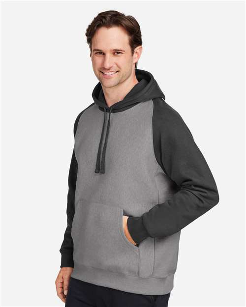 Dark Grey Heather/ Black Unisex Zone HydroSport™ Heavyweight Colorblock Hooded Sweatshirt - TT96CB