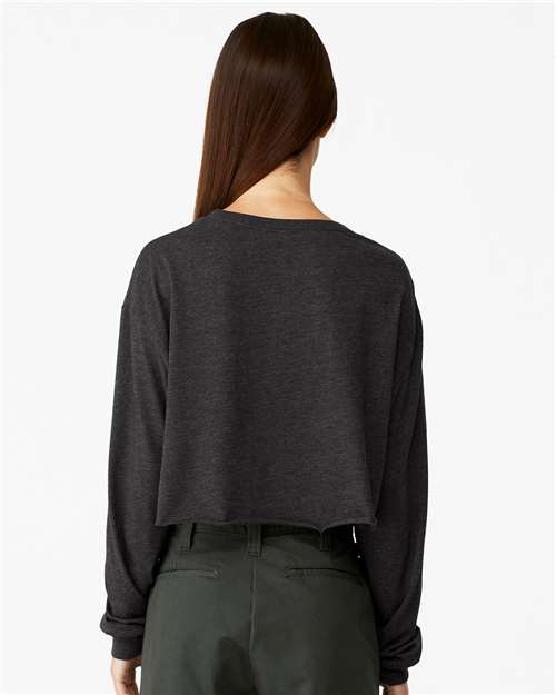 Dark Grey Heather FWD Fashion Women's Crop Long Sleeve Tee - 6501