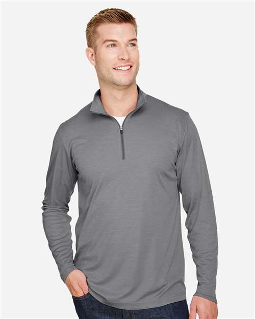 Dark Grey Heather Men's Zone Sonic Heather Performance Quarter-Zip Pullover - TT31H