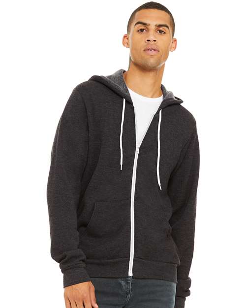 Dark Grey Heather Sponge Fleece Full-Zip Hoodie - 3739