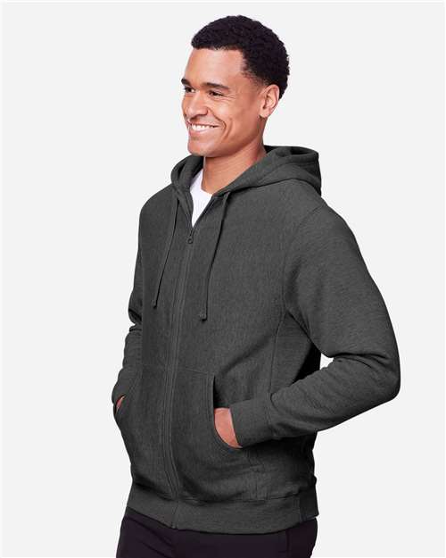 Dark Grey Heather Unisex Zone HydroSport™ Heavyweight Full-Zip Hooded Sweatshirt - TT95