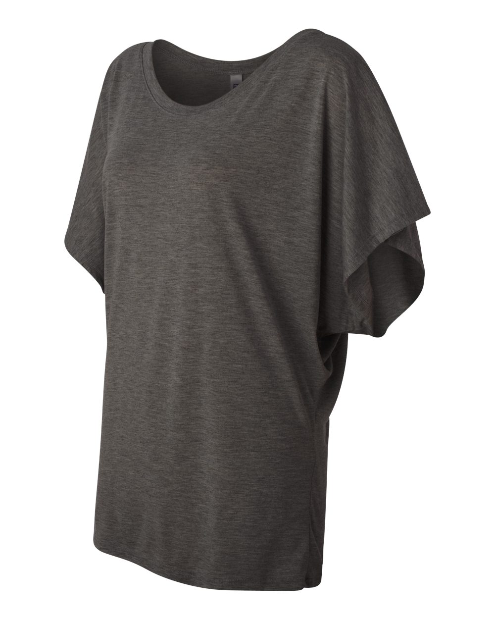 Dark Grey Heather Women’s Flowy Draped Dolman Tee - 8821