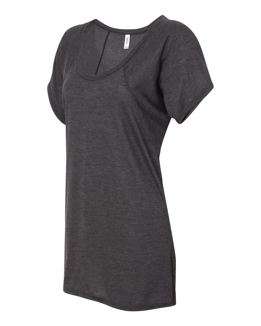 Dark Grey Heather Women’s Flowy Raglan Tee - 8801