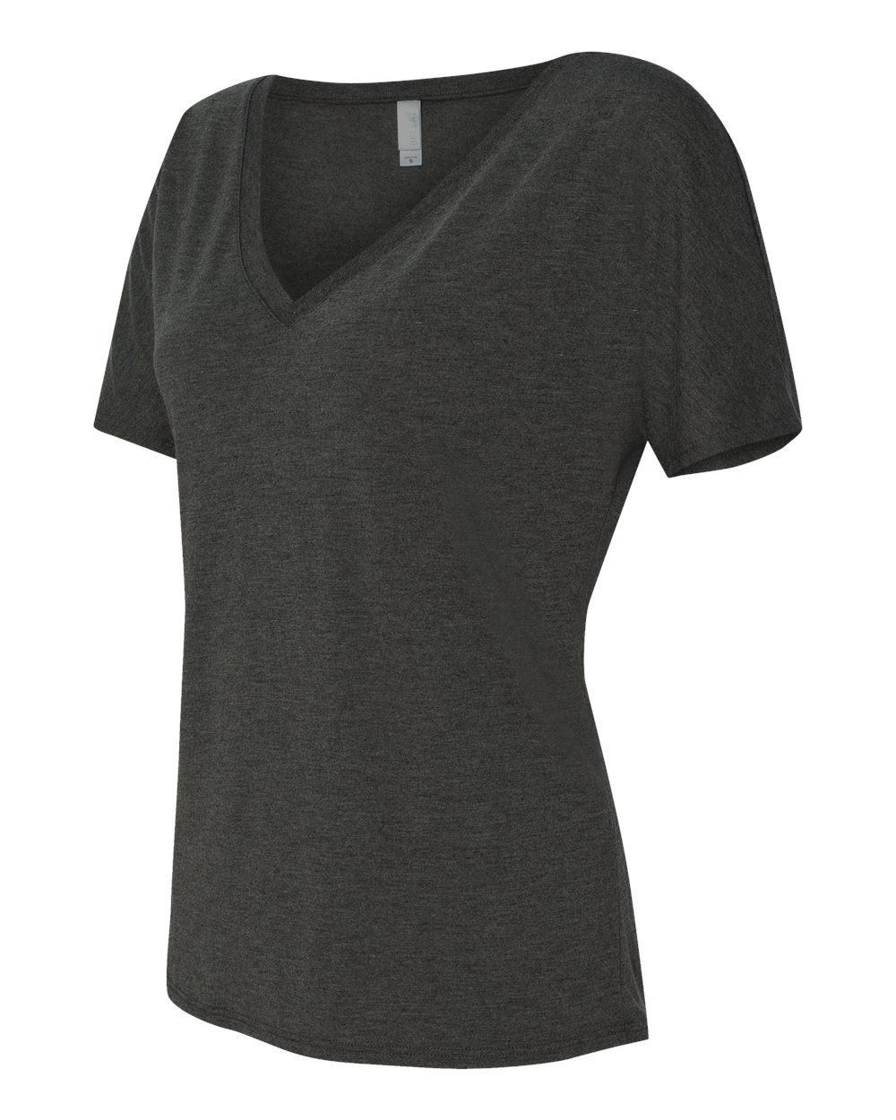 Dark Grey Heather Women’s Slouchy V-Neck Tee - 8815