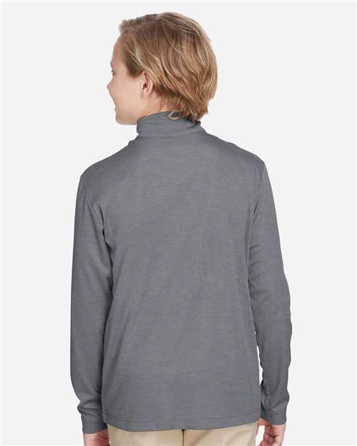 Dark Grey Heather Youth Zone Sonic Heather Performance Quarter-Zip Pullolver - TT31HY