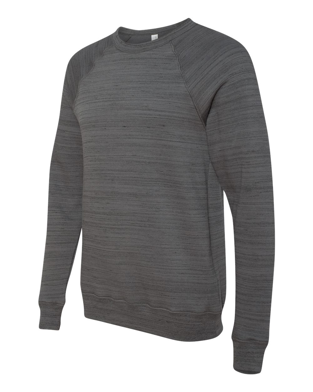 Dark Grey Marble Sponge Fleece Raglan Crewneck Sweatshirt - 3901
