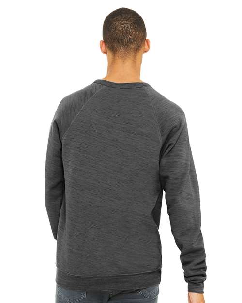 Dark Grey Marble Sponge Fleece Raglan Crewneck Sweatshirt - 3901