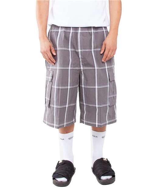 Dark Grey Plaid Shorts - SHSP
