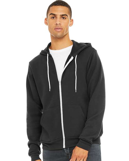 Dark Grey Sponge Fleece Full-Zip Hoodie - 3739